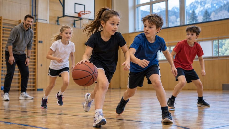 KI Symbolbild - Basketballtraining für Kinder