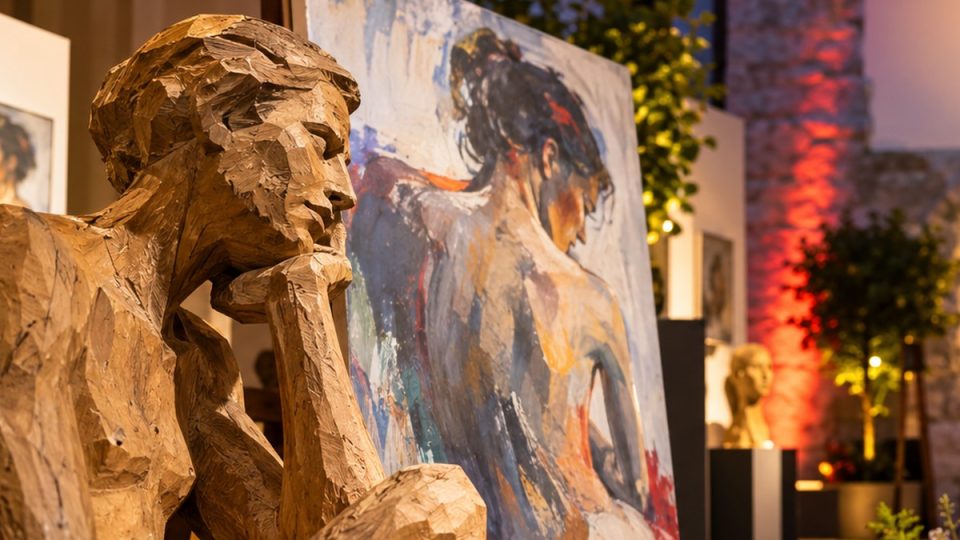 Wichtig: Es handelt sich um eine KI-generierte Illustration des Ausstellungsthemas, nicht um eine historische Originalaufnahme oder eine authentische Abbildung von Josef Perinkas Werken.